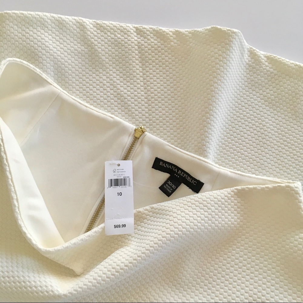 Banana Republic Ivory Texture Drop Waist Skirt NWT - Picture 7 of 8